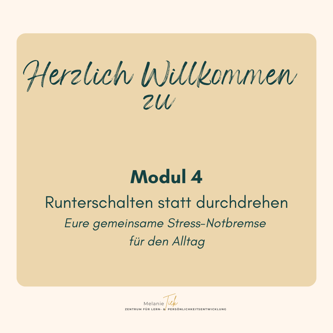 Bild zur Begrüßung im Modul 1 des Online-Workshops "Stress-runter - jetzt" für Eltern von Kindern mit neurodivergenten Lernwegen