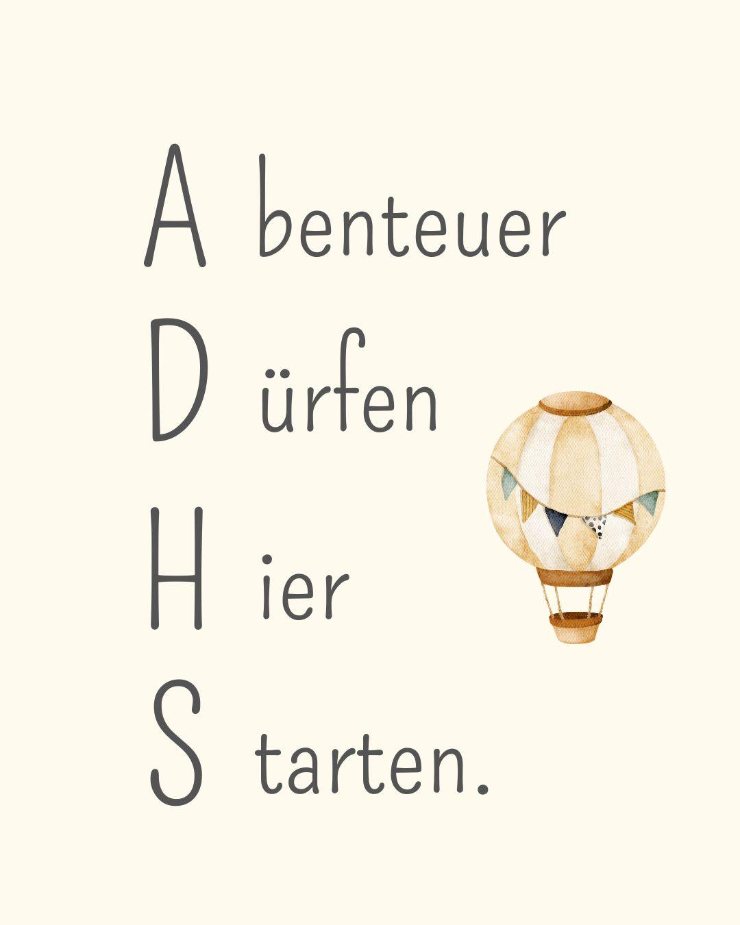 Schriftbild zu Lernen und ADHS Abenteuer