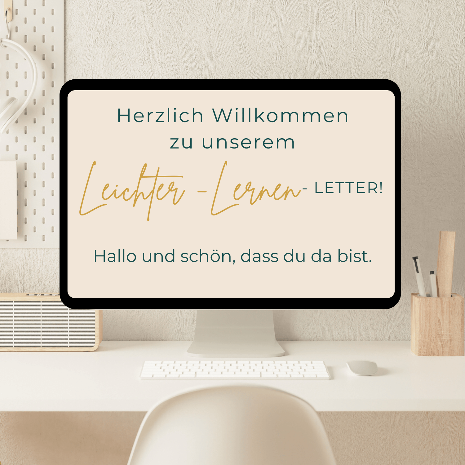 Bild eines Bildschirms, auf dem das Logo des Leichter-Lernen-Letter des Zentrums für Lern- und Persönlichkeitsentwicklung zu sehen ist.