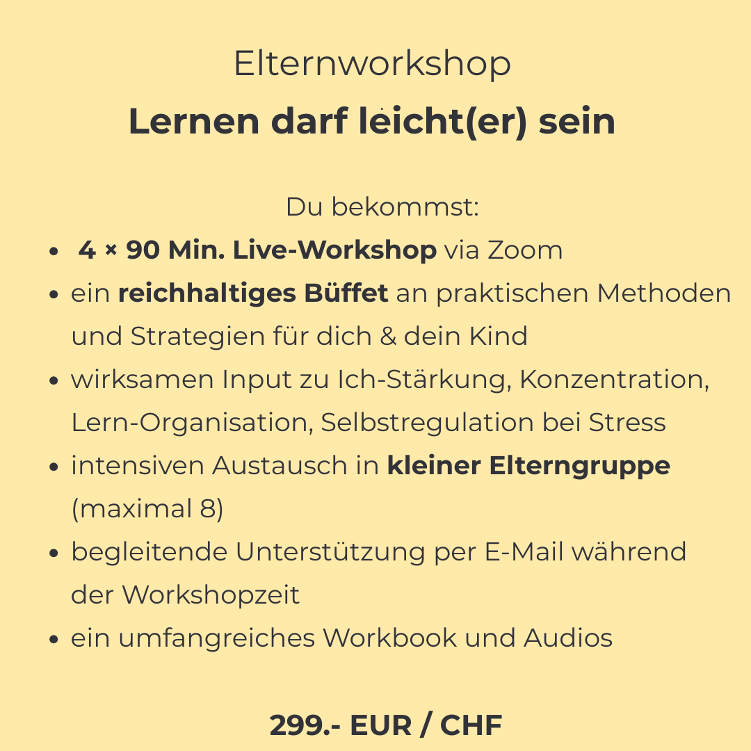 Angebot Elternworkshop Leichter Lernen
