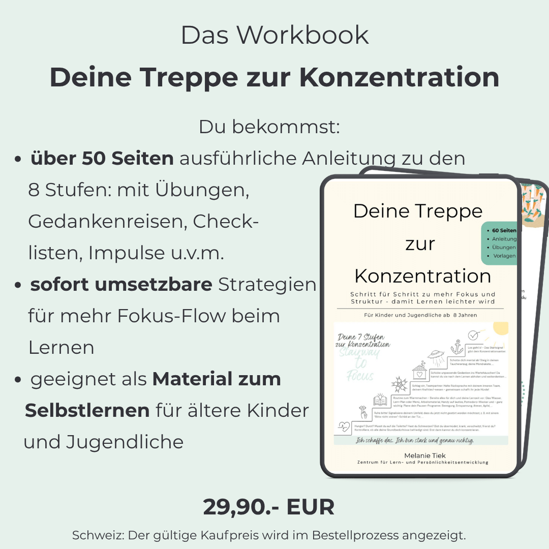 Angebot Workbook Konzentration Motivation